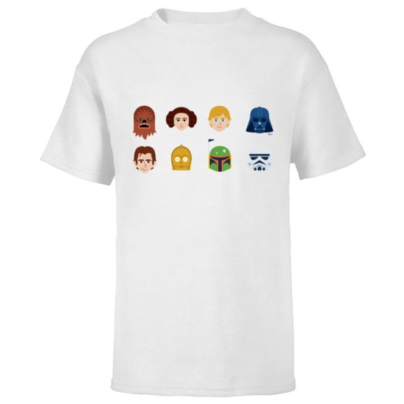 Star Wars Original Trilogy Color Character Icons - Short Sleeve T-Shirt for Kids - Customized-White