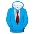 thumbnail image 3 of Sudadera con capucha y pajarita de esmoquin a la moda para hombre, sudaderas holgadas con estampado 3D, sudaderas divertidas con capucha de traje falso, sudaderas casuales de talla grande, 3 of 4