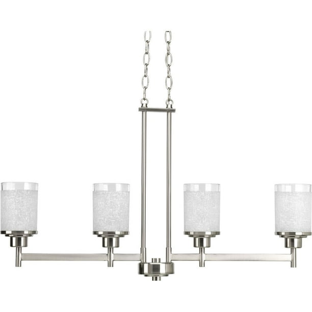 Alexa Collection Four Light Linear Chandelier Com Alexa Collection Four Light Linear, Alexa Collection 5 Light Brushed Nickel Chandelier With White Fabric Shades