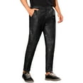 thumbnail image 5 of INSPIRE CHIC Shiny Pants for Men's Glitter 70s Disco Night Club Straight Leg Sequin Trousers 34 Black, 5 of 6