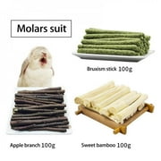 Promotion!Hamster Chew Toys, Natural Wood Snack Toys , Apple Tree Branch Timothy Hay Sticks Sweet Bamboo Suitable For Chinchilla Guinea Pig Hamster Gerbil Bunny