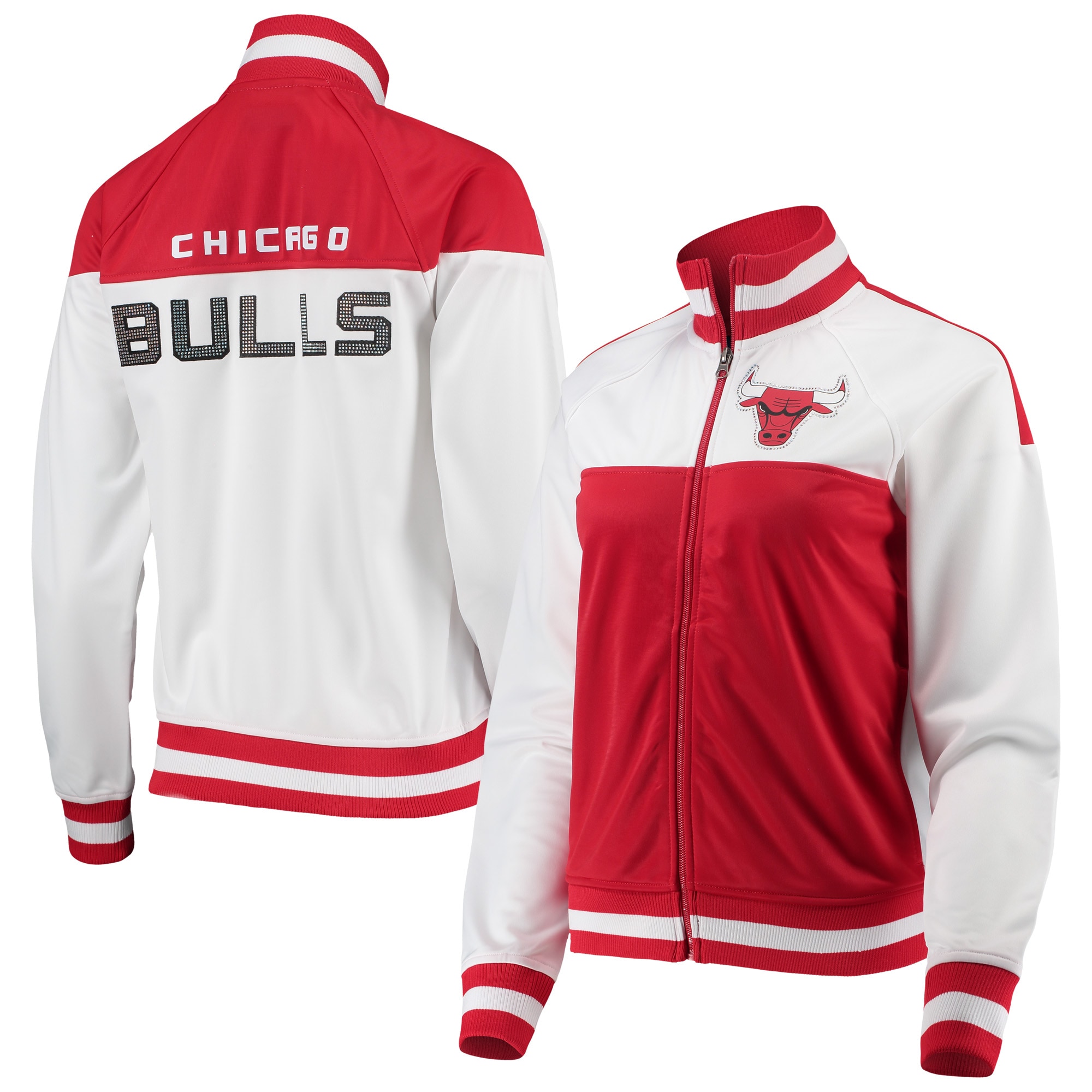 white and red chicago bulls jacket
