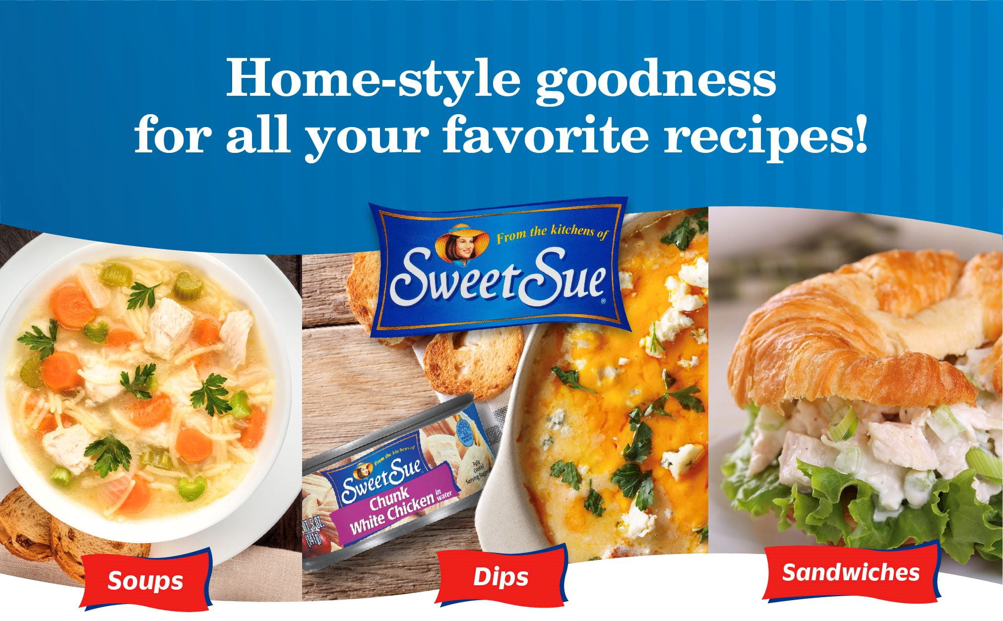 (8 pack) Sweet Sue Chunk White Chicken in Water, Gluten Free, 11g Protein Per Serving, Shelf Stable Can, 5 oz