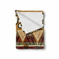 thumbnail image 2 of Ethnic Soft Flannel Fleece Throw Blanket, Style Hunting Zebra Illustration Prehistoric Tribe Life Theme Print, Cozy Plush for Indoor and Outdoor Use, 70" x 90", Ruby Mustard, by Ambesonne, 2 of 6