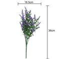thumbnail image 5 of Ludlz 2Pcs Artificial Flowers Vivid Natural Charming 5 Forks Plastic Lavender Fake Flower for Wedding, 5 of 8