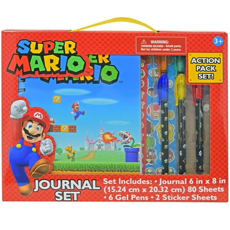 Super Mario Journal Set in Box- ACTION PACK SET!