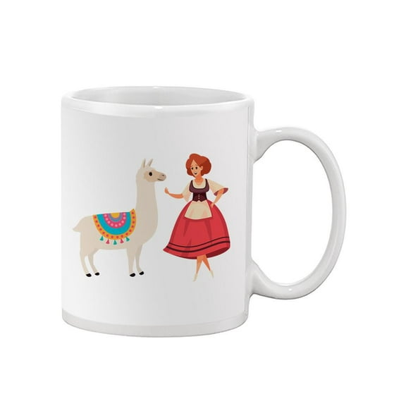 Llama And A Woman Mug - SPIdeals Designs,