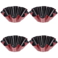 thumbnail image 1 of ColoMX 4pcs Huevo redondo Moldes de tarta de acero al carbono Moldes para hornear reutilizables (rojo negro), 1 of 7