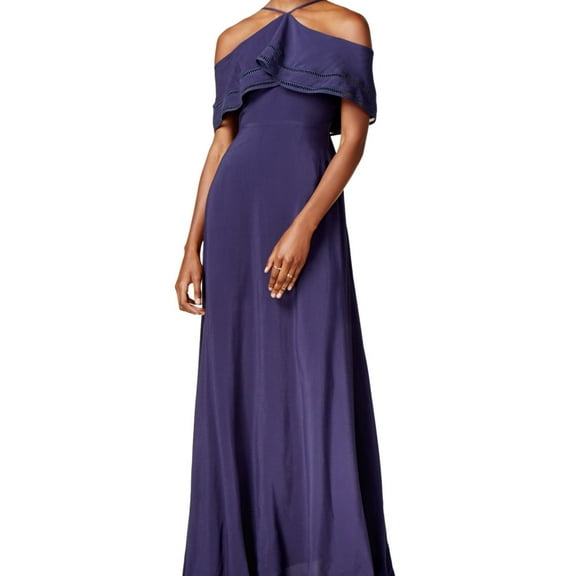 Mare Mare Womens Cold-Shoulder Gown Dress, Blue, Large