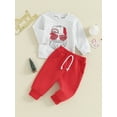 thumbnail image 2 of ZINTAOZT Toddler Baby Boy Christmas Outfit Santa Letter Sweatshirt Pullover Tops Jogger Pants Set Xmas Fall Winter Clothes, 2 of 8