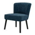 thumbnail image 4 of Navy Blue Armchair - Compact & Comfortable. 100% Boucle Upholstery. Wooden Legs. Elegant Channel Back. Quick Assembly Calm Chair Calming. Solid Wood Leg Structure. Simple Manual, 4 of 4