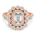 thumbnail image 3 of IGI Certified 3 Carat Emerald Shape Lab Grown Diamond Engagement Ring | 14K Rose Gold |Bloom Vintage Halo Diamond Ring | FG-VS1-VS2 Quality Friendly Diamonds, 3 of 5