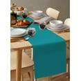 thumbnail image 6 of nqOlkjepod Teal Table Runner 120 Inches Long Farmhouse Dress Scarves, Turquoise Pure Teal Dining Tablerunner for Coffee Table/Kitchen Island/Party Décor, 13" x 120", 6 of 8