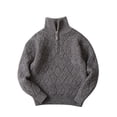 thumbnail image 2 of Tdoqot Boys Sweaters- Long Sleeve Turtleneck Warm Knit Casual Kids Fall Winter Clothes Gray Size 12 Years, 2 of 7