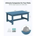 thumbnail image 3 of SSyao HDPE Outdoor Coffee Table, All-Weather Rectangular Patio Side Table, Heavy Duty Weather-Resistant Balcony Table for Poolside, Deck, Garden, Backyard Furniture,Deep Blue 1pack, 3 of 7