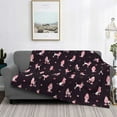 thumbnail image 2 of Honeii Poodle Dog print throw blanket, crafted from cozy cotton flannel, offers versatile home decor as a bedding suitable for all seasons.-, 2 of 6