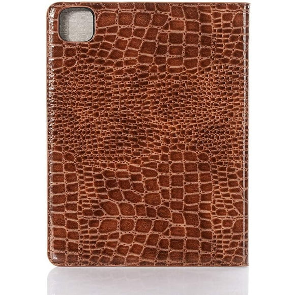 iPad Pro 11 inch 2nd 2020 Case for Women, DMaos Crocodile Reflector Leather Stand Folio Case Smart Cover with Pen