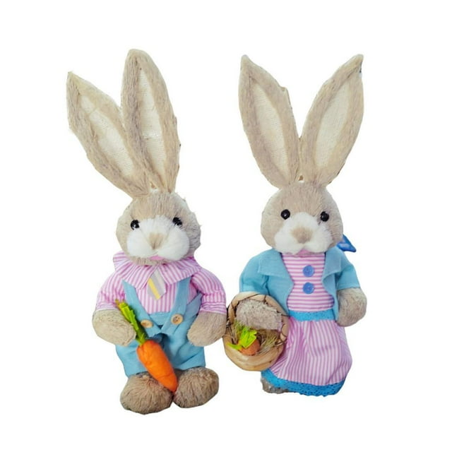 tamizeot Statues de Lapin Mignonnes et Vives Figurines de Lapin de Pâques Décorations Intérieures Ornements de Jardin Réalistes Belles Significations Style C