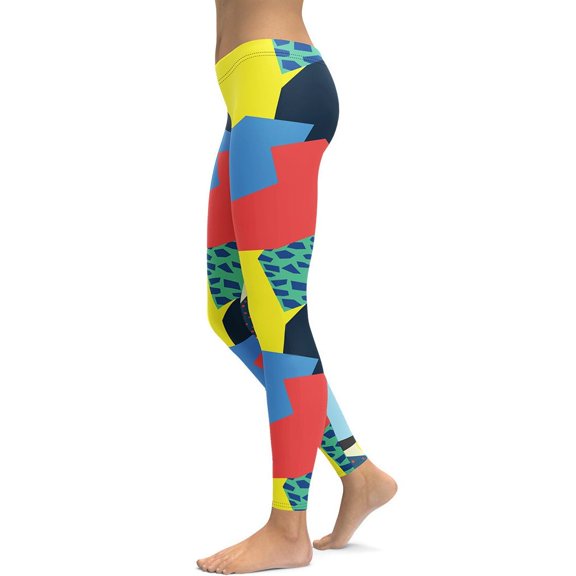 90s Color Block Leggings Size: XS for Women | FIERCEPULSE