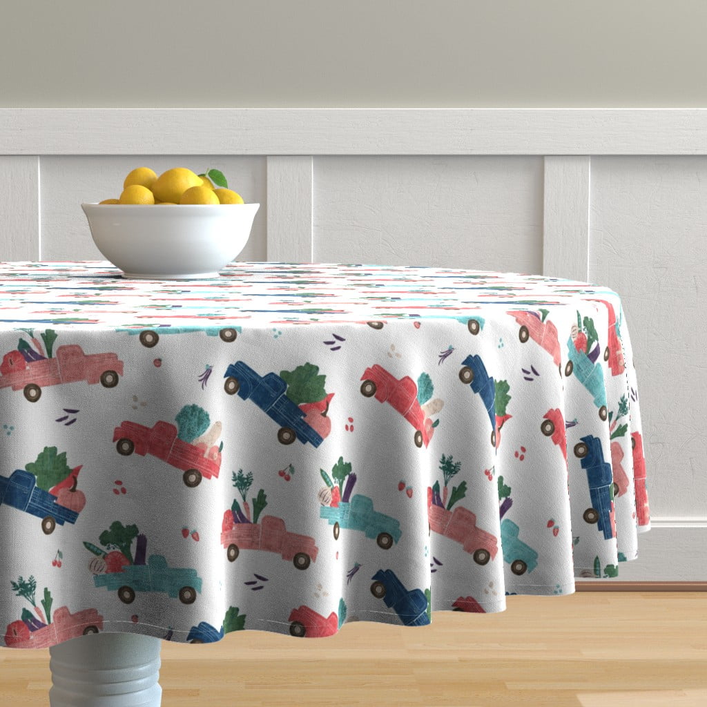 Round Tablecloth Modern Farmhouse Farmhouse Cotton Sateen