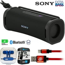 Sony SRSULT10/B ULT Field 1 Wireless Ultra Portable Bluetooth Compact Speaker, Black Bundle with 2 YR CPS Extended Warranty, Mizco Travelocity In-Ear Headphone & 6FT Type-C Charge & Sync USB Cable