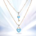 thumbnail image 2 of 1 par de collares con colgante de pareja, cadena de clavícula en corazón romántico para amantes Azul Zulema Pareja colgante collares, 2 of 6