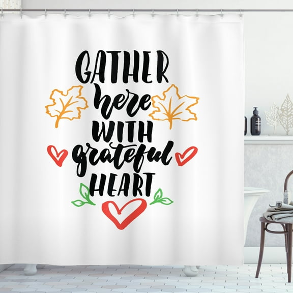 Ambesonne Gather Shower Curtain, Autumn Season Maple Leaves, 69"Wx84"L, Multicolor