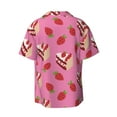 thumbnail image 2 of Xecao offers the Strawberry Cake for Men's Casual Short-sleeved Shirt, a button-up collared shirt with a pocket, perfect for beach vacations and yacht travel in the 4X-Large size., 2 of 7