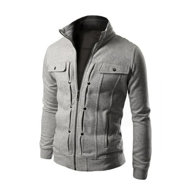 Drppepioner Men'S Autumn Color Matching Splicing Jacket Sweater Casual Jacket