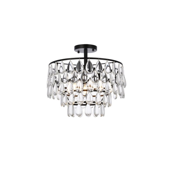 Mila 16 inch flush mount in black