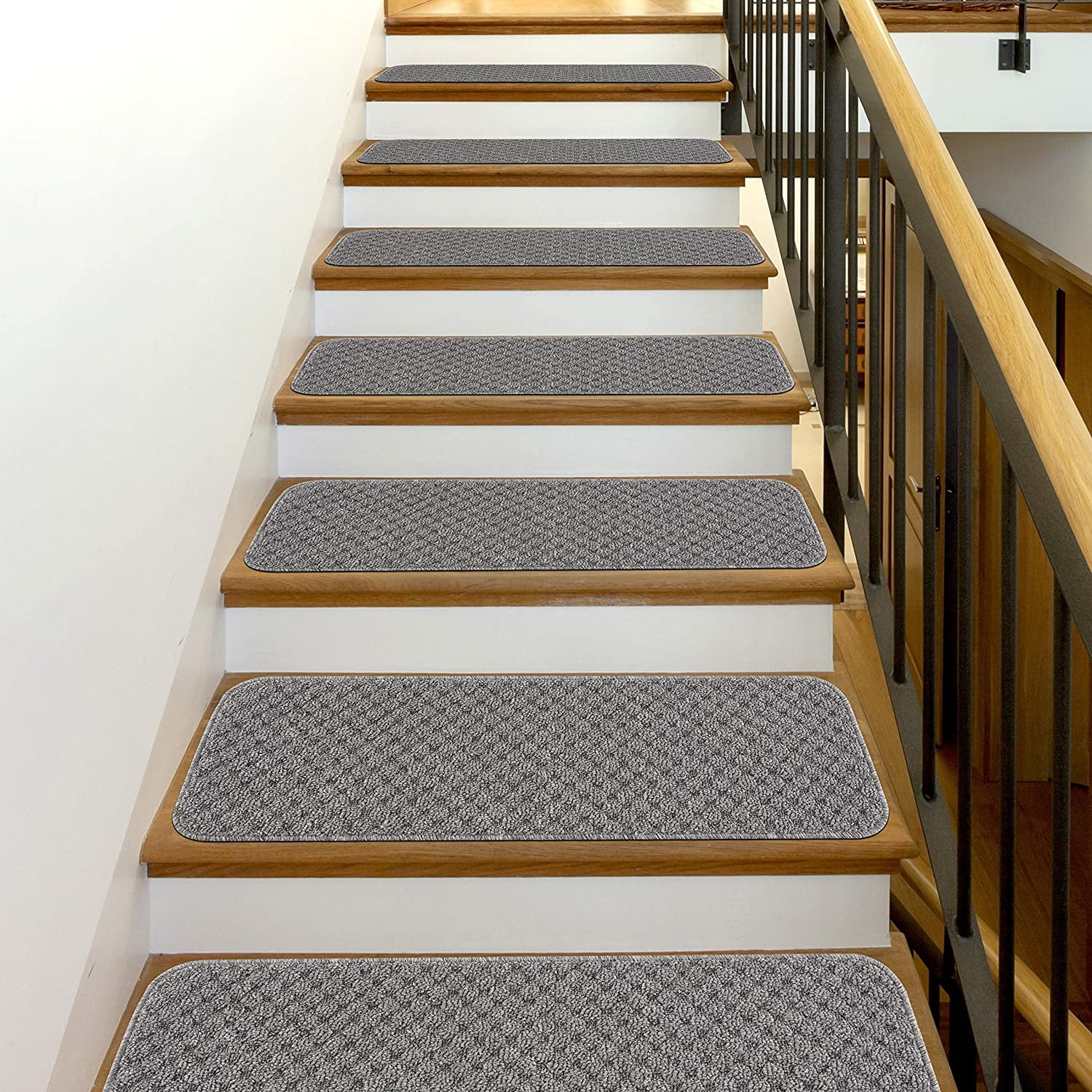 Stair Mat Carpet Stair Treads Non Skid Rubber Back Washable Mat SET OF 7 