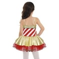 thumbnail image 4 of YiZYiF Girls Striped Sequins Dance Leotard Figure Ice Skating Tutu Dress Christmas Mrs Santa Claus Red 8, 4 of 7