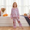 thumbnail image 2 of RUINIXCW Mommy and Me Halloween Pajamas Set Mom and Daughter Matching Pajamas Ghost Pumpkin Long Sleeve Shirt Pants Silk Stain Sleepwear PJS Women Girl, 2 of 10