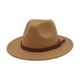 thumbnail image 5 of Sombrero Fedora Yuyangstore Engrosado Unisex Invierno Otoño Retro Camello Sombrero de fieltro de ala ancha, 5 of 8