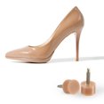 thumbnail image 5 of 5 Pairs TPU High Heel Tips Shoes Replacement Tap Caps 2.4mm Pin, 9mm Round Shape Heel Repair Caps, Beige, 5 of 5