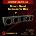 thumbnail image 3 of QPower Quad 8" Sub Box - Ford F150 SuperCrew 2009-2026, F250/F350 Super Duty 2017-2026, 3 of 6