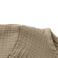 thumbnail image 4 of CPNG Toddler Baby Girls Cotton Linen Summer Top Solid Color Crew Neck Short Sleeve Button T Shirt Children Casual Top(Brown,6-12 Months), 4 of 8