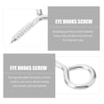 thumbnail image 3 of WRISTBIQUE 10Pcs Self Tapping Eye Hooks Galvanized Iron Heavy Duty Screw Hooks for Storage Use, 3 of 8