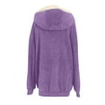 thumbnail image 3 of Winter Oversized Outerwear Jackets New Womens Plus Size Jackets Casual Fall Winter Warm Thick Fuzzy Zip up Hoodies Coats Outerwear with Pockets Purple 5XL, 3 of 6
