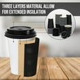 thumbnail image 3 of Lamosi 16 oz Paper Cups with Lids,Disposable Insulated to Go Cup,Ripple Double Wall,Black 100 Count, 3 of 10
