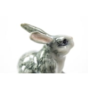 Gray Rabbit Finial Hand Painted Porcelain 2.5h
