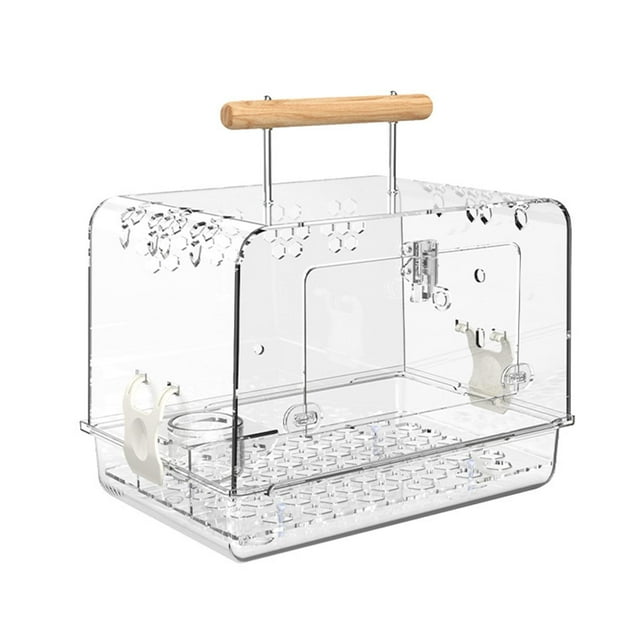 DOLITY Acrylic Villa Bird Cage Portable Hamster Cage for Canary Budgies Small Birds