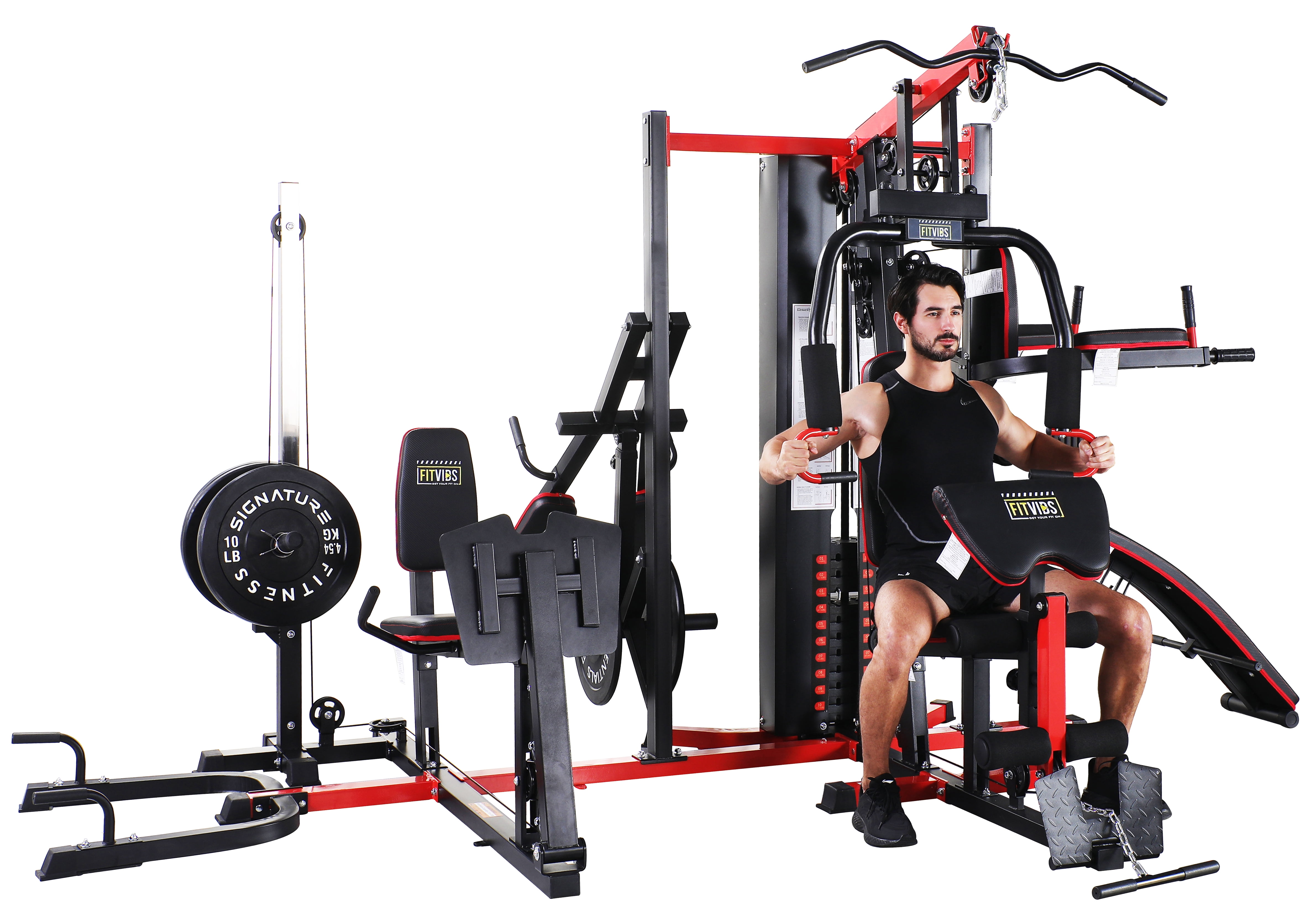  Fitvids LX950 Home Gym System Workout Station with 330 Lbs of ...