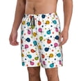 thumbnail image 2 of Susaid Ladybugs And Flowers Print Men's Swim Trunks Hawaiian Bathing Mesh Lining Suit Swimsuits Beach Shorts with Pockets-Large, 2 of 6