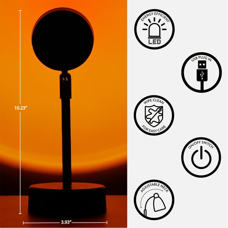 Urban Shop Aura LED Sunset Projector LED Lamp, Orange, 10.23
