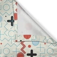 thumbnail image 5 of Ambesonne Geometric Grommet Curtain, Circle Zig Zag Waves, 50" x 108", Pale Blue Cream Red, 5 of 6