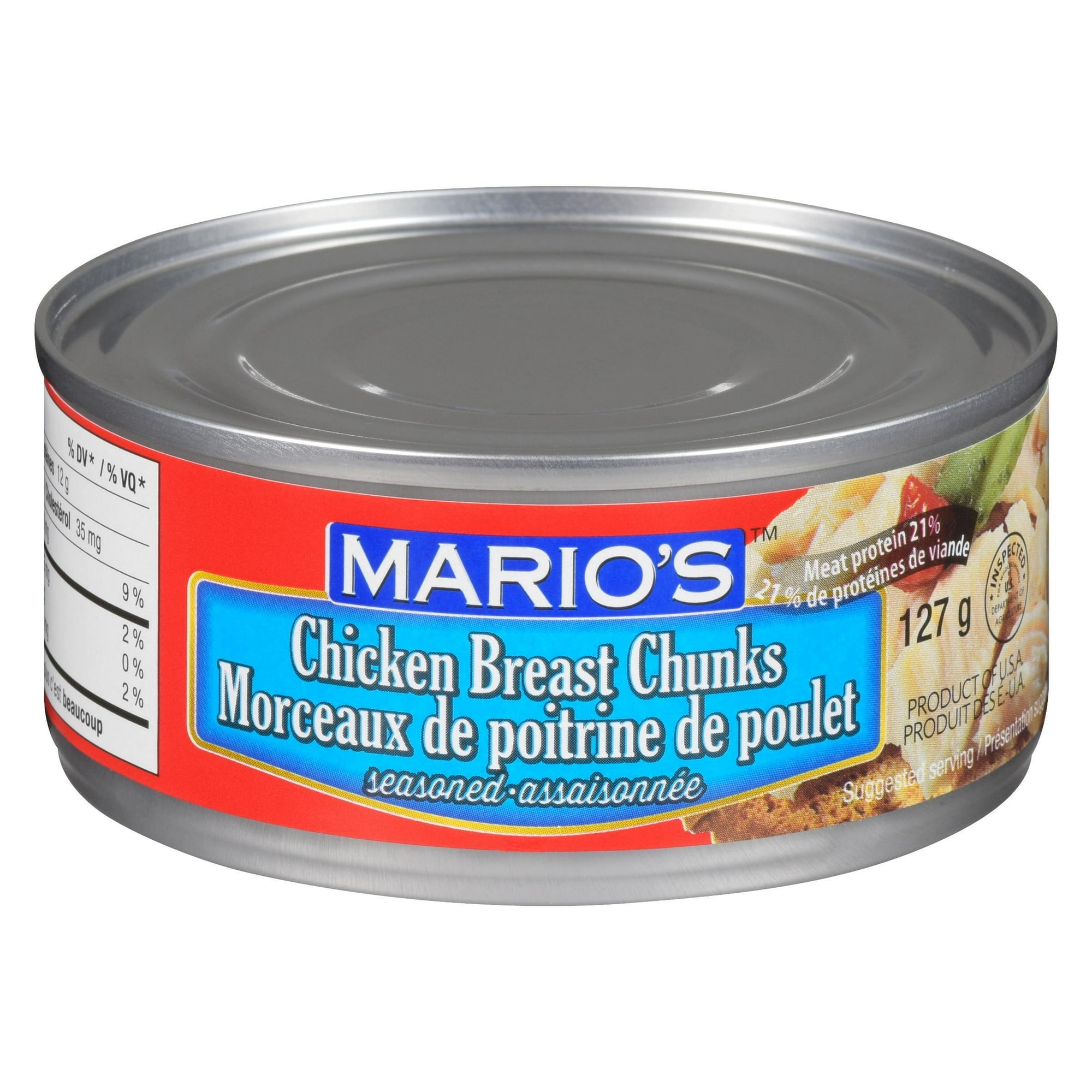 MARIO'S Morceaux de poitrine de poulet 127 Grammes en Conserve