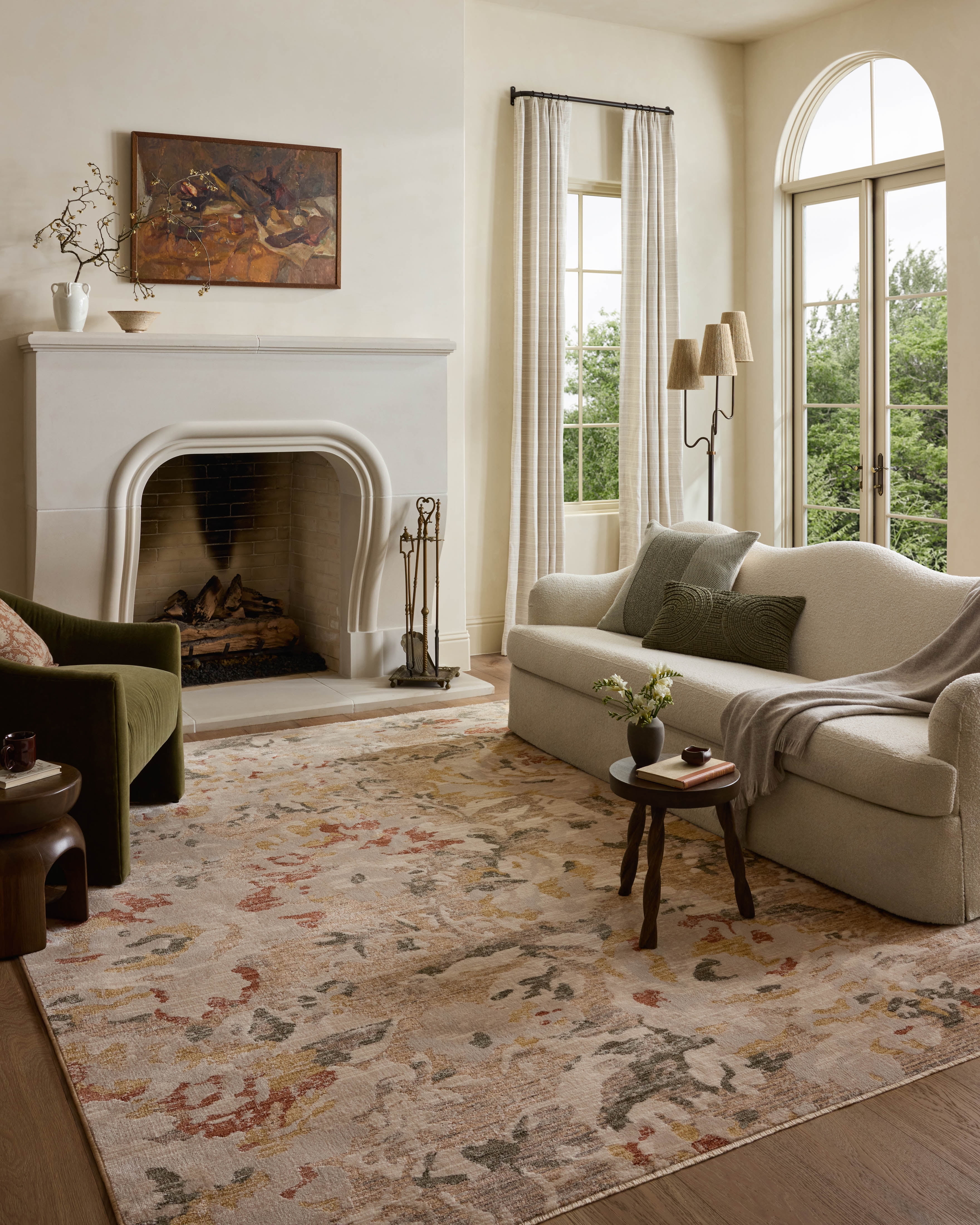 Loloi Eileen Mist / Sunset 3'-0" x 3'-0" Round Accent Rug