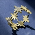 thumbnail image 3 of ziyahi Bague Géométrique Ajustable Étoile à Cinq Branches Bague Ouverte en Micro-Incrusté pour Femmes, 3 of 9