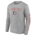 thumbnail image 2 of Men's Fanatics Heather Gray Florida State Seminoles Distressed Arch Over Logo Long Sleeve T-Shirt, 2 of 3